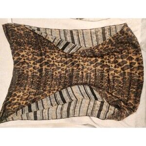 Juicy Couture Scarf Leopard Stripe Print Light Infiniti 35 X 26